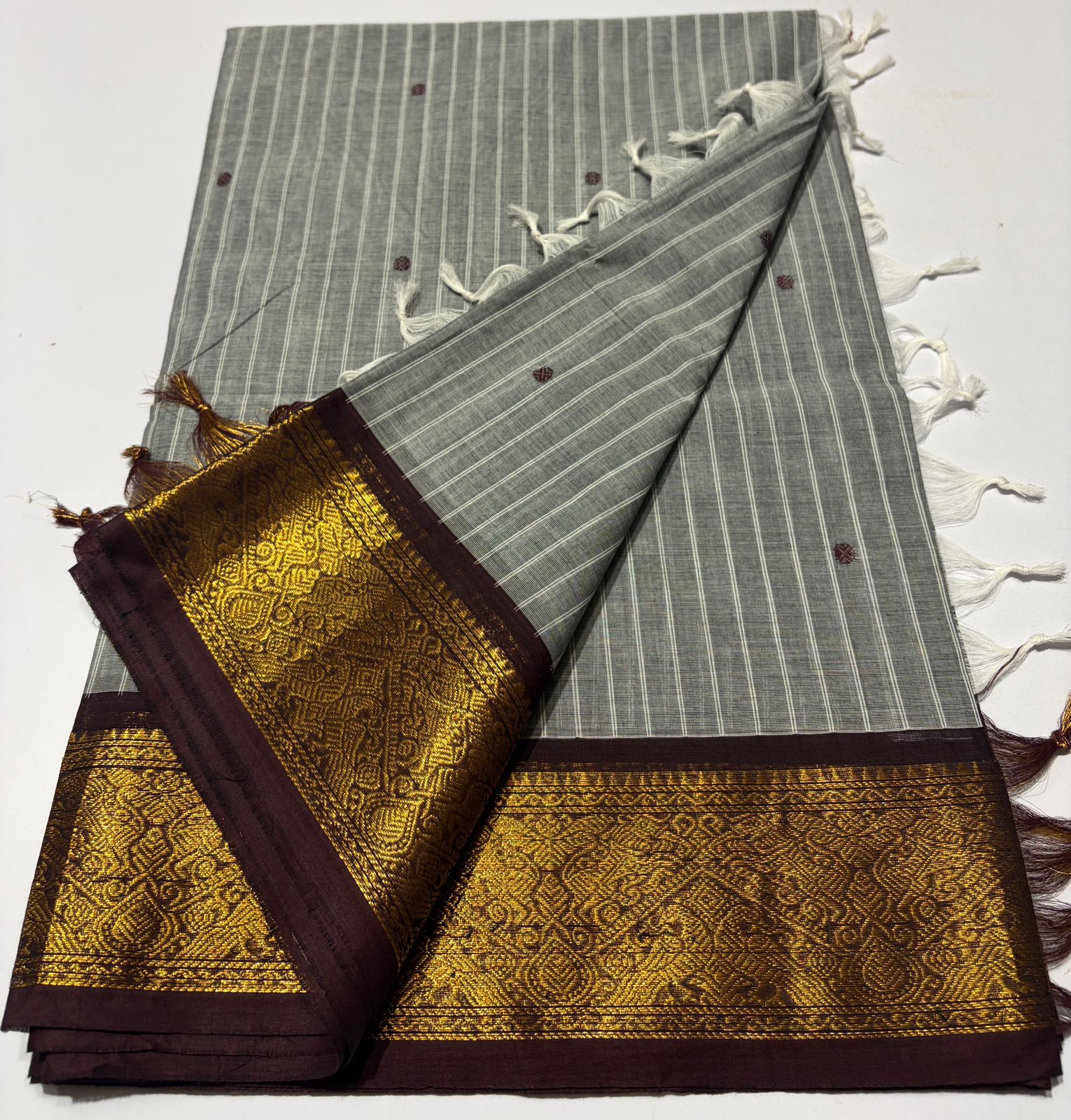 Tussar Silk or Mangalagiri Cotton-Silk Saree.